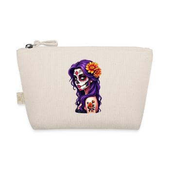 Dia de los Muertos head woman Mexico sugar skull - Organic Pouch - nature - Front