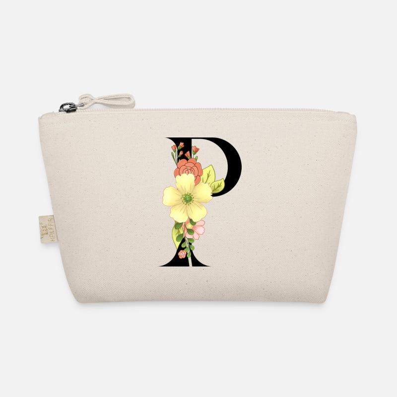 Elégante lettre 'P' avec des fleurs Trousse biologique