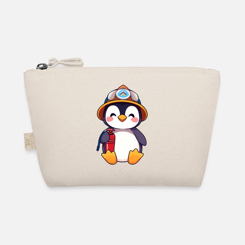 Vorbereiteter Pinguin-Brandschutz-Cartoon Bio-Täschchen