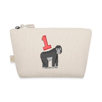 Number 1 Number One - Monkey Motif - Organic Pouch - nature - Front