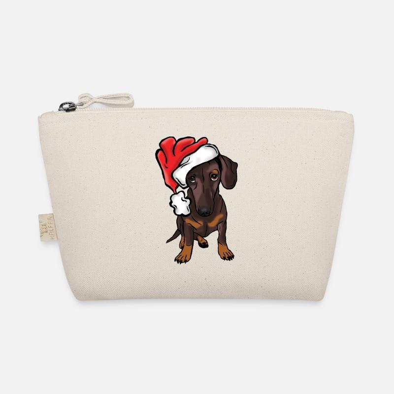 Christmas dachshund in comic style Organic Pouch