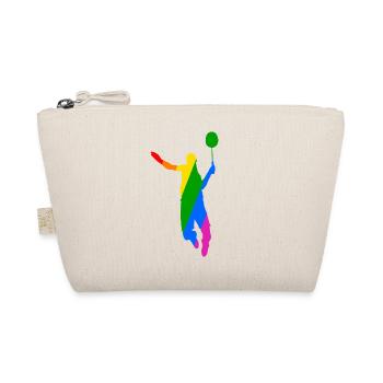 Rainbow Badminton Tennis Design - Organic Pouch - nature - Front