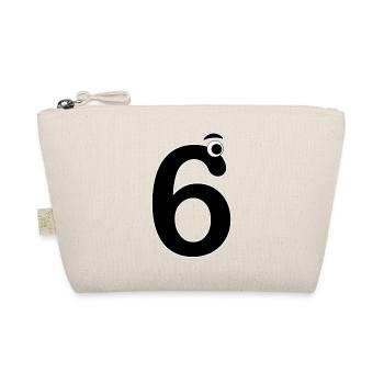 Number Six 6 Kids Birthday Learning Math - Organic Pouch - nature - Front