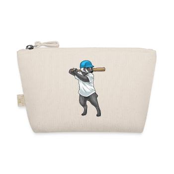 Dachs Baseball Baseballschläger - Bio-Täschchen - Natur - Vorne