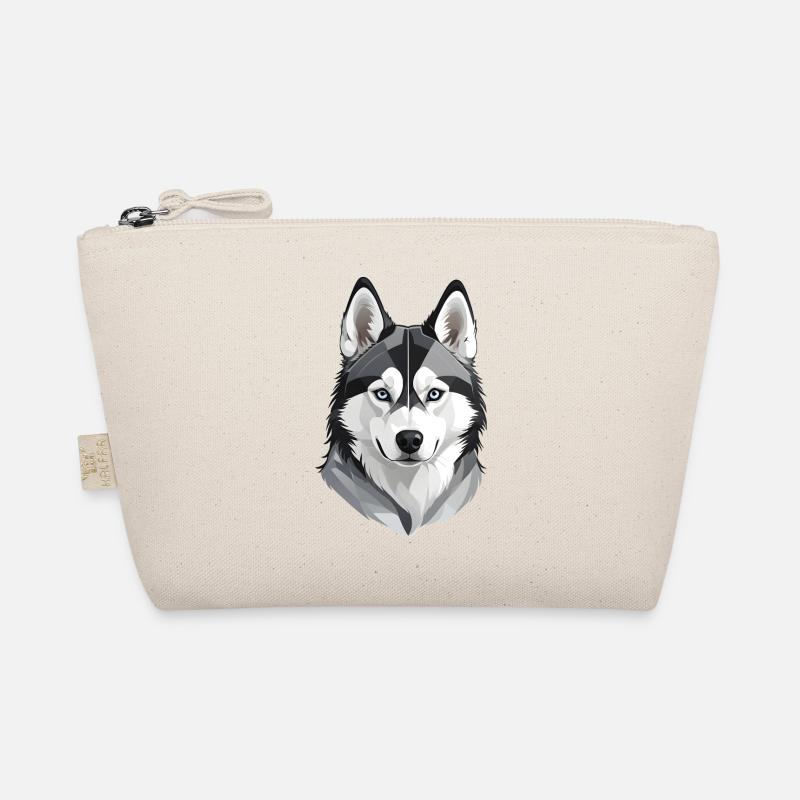 Cute Husky Head Organic Pouch