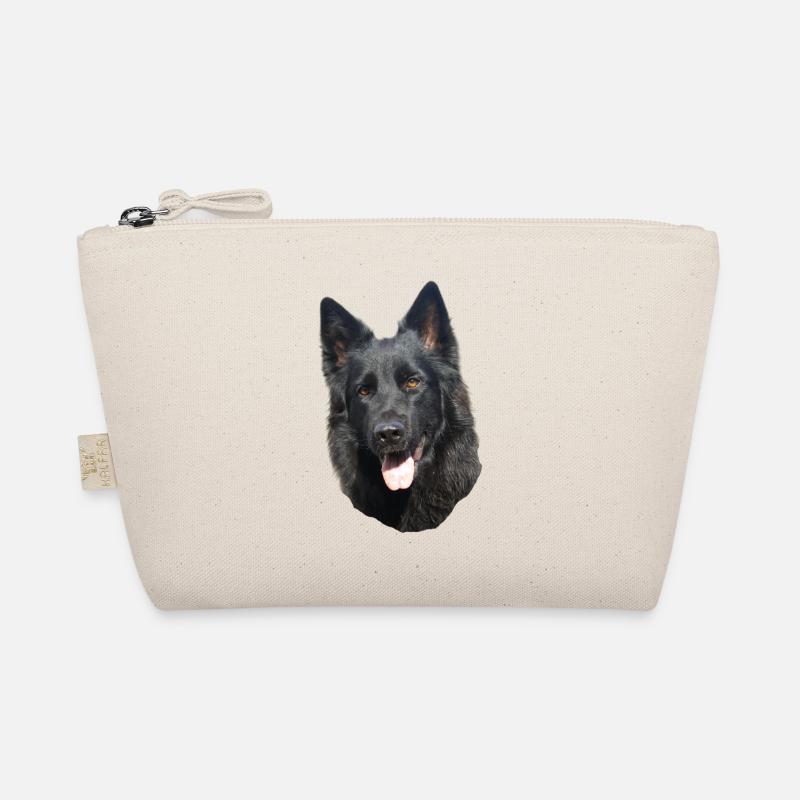 schwarzer Schäferhund Kopf Bio-Täschchen