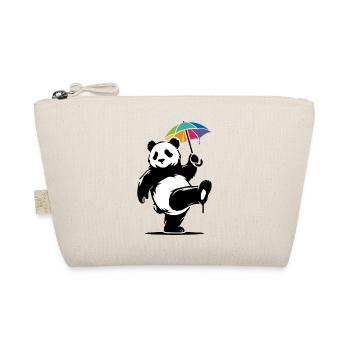 Panda dansant avec parapluie arc-en-ciel - Trousse biologique - nature - Devant