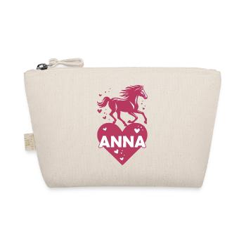 Anna Name Vorname Pferdeherz - Bio-Täschchen - Natur - Vorne
