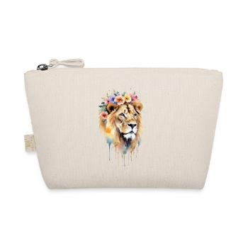 Majestätischer Löwe mit floralen Akzenten - Aquarell - Bio-Täschchen - Natur - Vorne