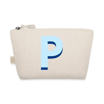 Pop und moderner blauer Buchstabe p - Bio-Täschchen - Natur - Vorne