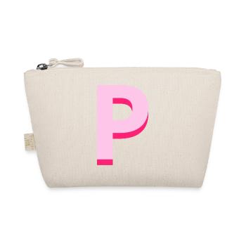 Pop and modern pink letter p - Organic Pouch - nature - Front