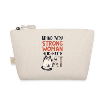 Derrière chaque femme forte se trouve son chat - Trousse biologique - nature - Devant