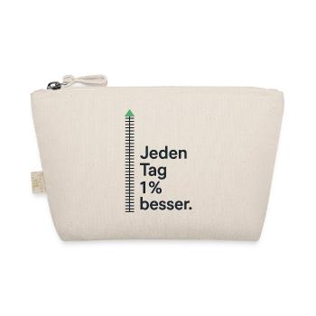 Jeden Tag 1 % besser – Motivationsshirt - Bio-Täschchen - Natur - Vorne