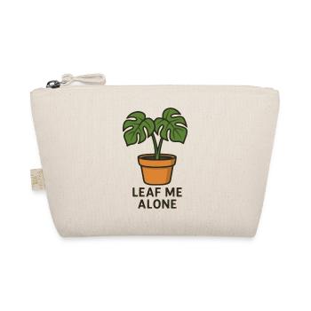 Leaf Me Alone – funny motif with monstera flowers - Organic Pouch - nature - Front