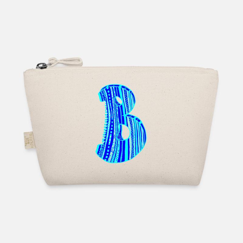 Buchstabe B mit Charakter in blau Bio-Täschchen