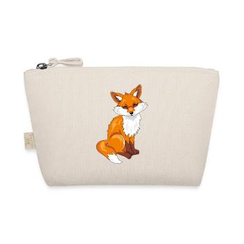 Sitzender süßer, schüchterner Fuchs - Bio-Täschchen - Natur - Vorne