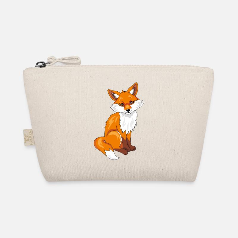 Sitzender süßer, schüchterner Fuchs Bio-Täschchen