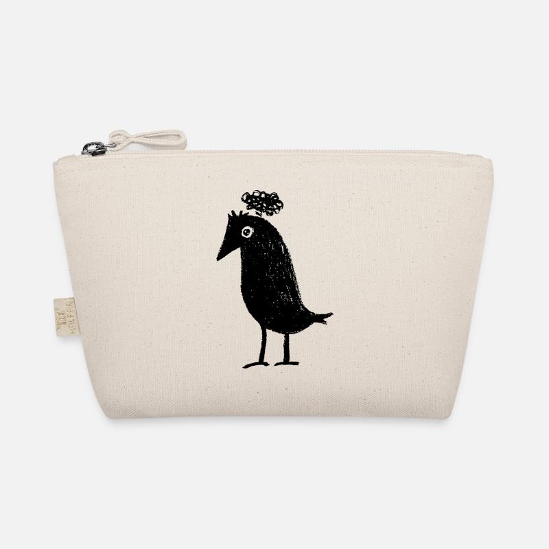 Nachdenklicher Rabe Overthinker Gedanken ADHS Goth Bio-Täschchen