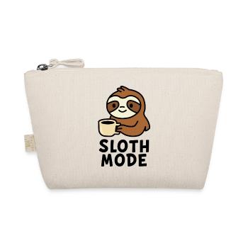 Cozy Sloth with Coffee Design - Organic Pouch - nature - Front