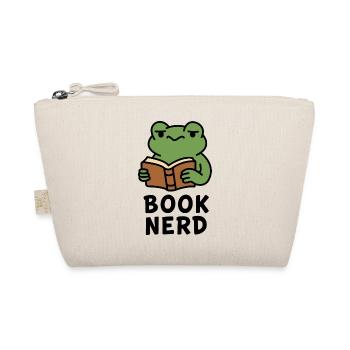 Wise Frog Reading Book Print - Organic Pouch - nature - Front