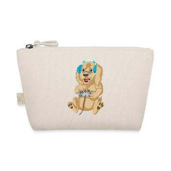Gaming Golden Doodle Dog Cartoon T-Shirt Design - Organic Pouch - nature - Front