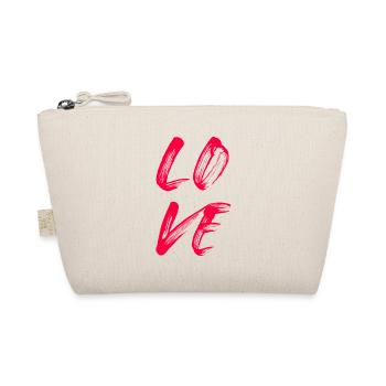 Love Liebe Amore Handschrift Lippenstift Hochzeit - Bio-Täschchen - Natur - Vorne