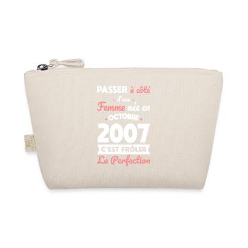 18th birthday - born in October 2007 - Organic Pouch - nature - Front