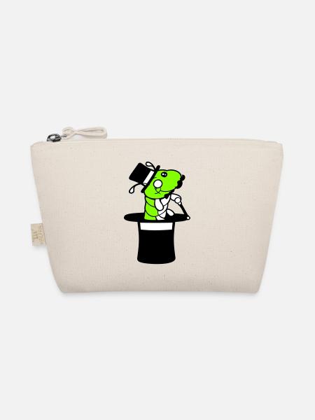 Caterpillar Sir Mr rich monocle top hat magician - Organic Pouch - nature - Front
