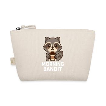 Cuddly raccoon with coffee cup - Organic Pouch - nature - Front