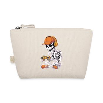 Cool Skeleton Video Gaming Halloween Gamer - Organic Pouch - nature - Front