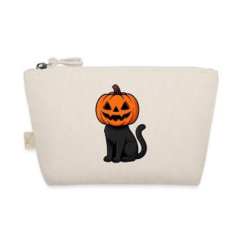 Chat d’Halloween avec tête de citrouille - Trousse biologique - nature - Devant