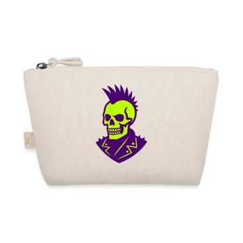 Punk Skull Illustration on Neon - Organic Pouch - nature - Front