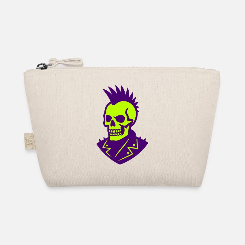 Illustration de crâne punk sur néon Trousse biologique