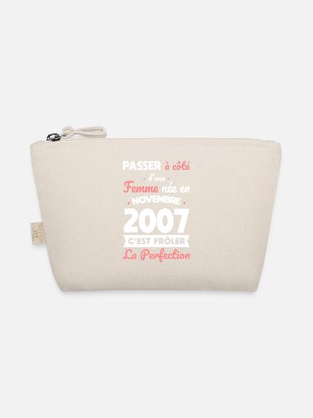 18th birthday - born in November 2007 - Organic Pouch - nature - Front
