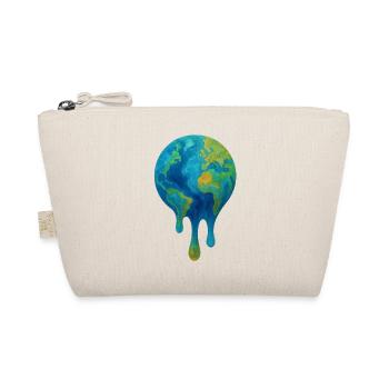 Schmelzende Weltkugel – Abstrakte Klimakunst - Bio-Täschchen - Natur - Vorne