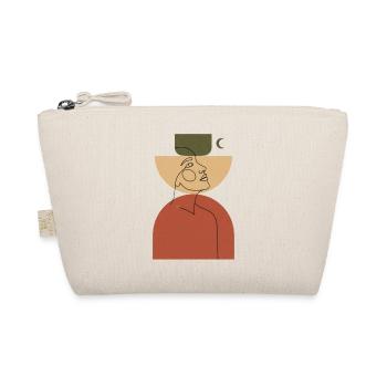 Abstract Head with Geometric Shape - Organic Pouch - nature - Front