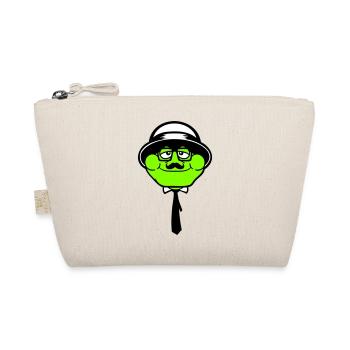 Frog Sir Mr. Rich Gangster Glasses Hat Tie - Organic Pouch - nature - Front