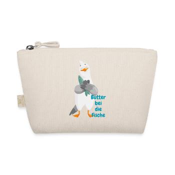 "Butter to the fish" – Funny seagull with fish - Organic Pouch - nature - Front