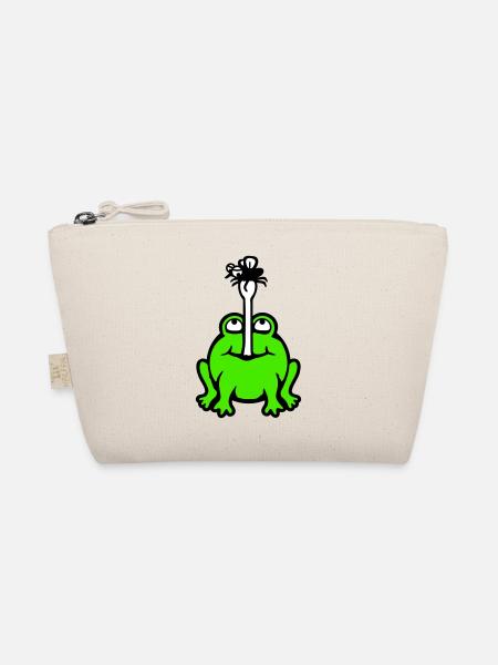 Frog catches fly tongue mosquito eat hunger toad - Organic Pouch - nature - Front