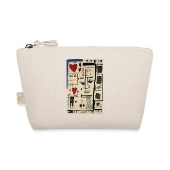 Cubist Face Love and Sketches - Organic Pouch - nature - Front