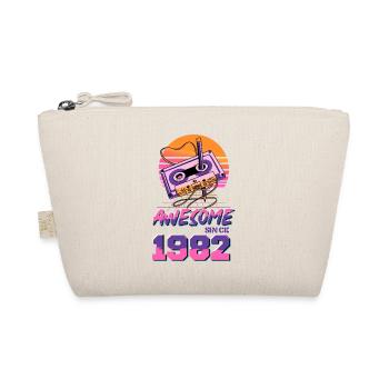 Retro Kassette 1982 Neon Design - Bio-Täschchen - Natur - Vorne