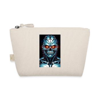 Cyber Skull Neon Steel - Organic Pouch - nature - Front