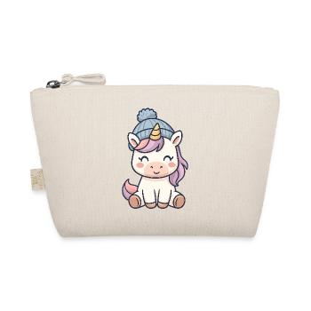 Cuddly unicorn with hat - Organic Pouch - nature - Front