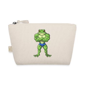 Cool Frog Fitness Bodybuilding Cartoon Strong - Organic Pouch - nature - Front
