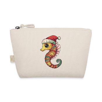 Seepferd Weihnachten - Bio-Täschchen - Natur - Vorne