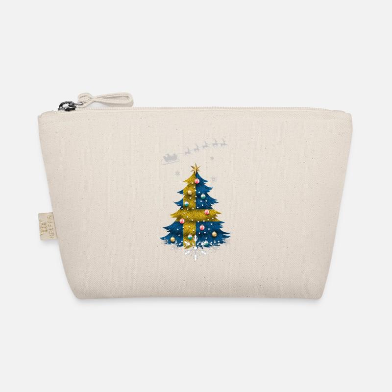 Weihnachtsbaum mit Schweden-Flagge - Bio-Täschchen - Natur