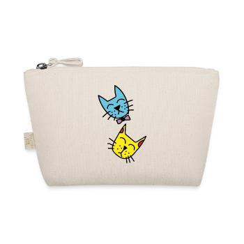 Duo de chats couleurs pastel - Trousse biologique - nature - Devant