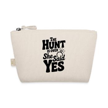 The Hunt is Over She Said Yes - Organic Pouch - nature - Front