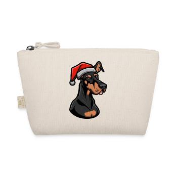 Dobermann Hund Weihnachten - Bio-Täschchen - Natur - Vorne