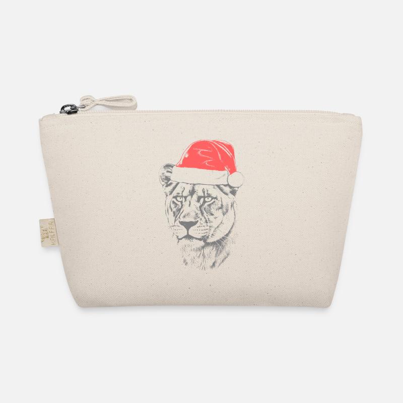 Lioness Christmas Hat - Organic Pouch - nature